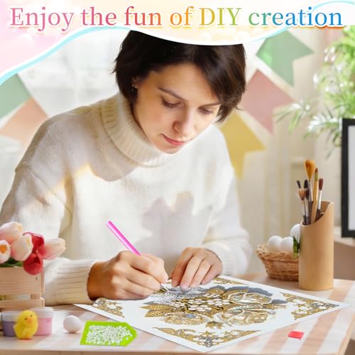 Xylzzuit DIY Pearl Painting Canvas Tote Bag Kit 11.42IN Diamond Art Handbag for Women Shopping Grocery Bag Dots Beads Art Craft Gift (Flower01) - color: Flower01