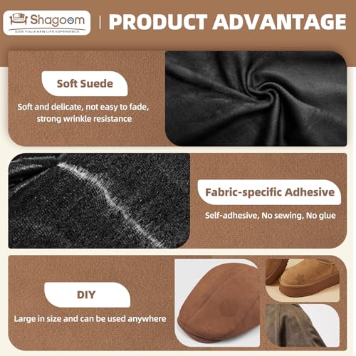 Fabric Repair Tape, Self-Adhesive Couch Patch for Furniture, Cloth | Suede, Self-adhesive, quick repair, strong stick, large size, couch repair patch, furniture repair tape, cut to size - color: Suede Brown, size: 3.5X79 Inch
