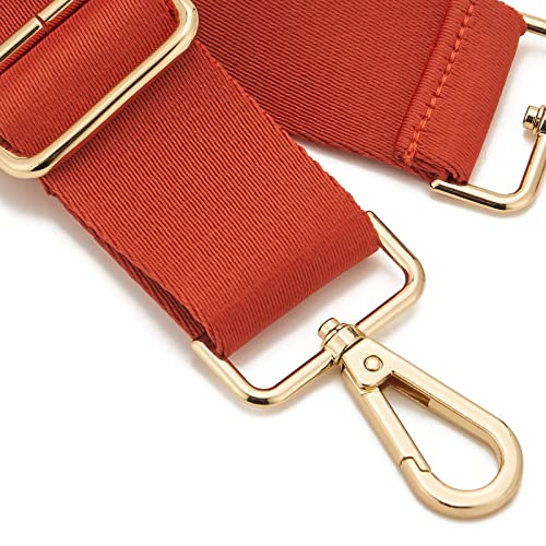 Wide Shoulder Strap (Solid),Adjustable Replacement Belt Crossbody Canvas Bag Handbag - color: Burnt Sienna
