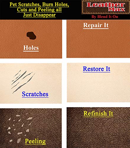 Leather Max Quick Blend Refinish and Repair Kit, Restore Couches, Recolor Furniture & Repair Car Seats, Jackets, Sofa, Boots / 3 Color Shades to Blend with Leather, Vinyl and Bonded (Brown Mix) - color: Earth Browns