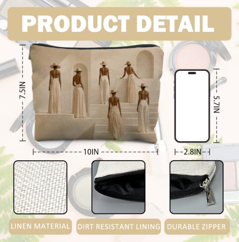 Modern Abstract Black Women Makeup Bag for Women | Black Woman Gifts,African American Woman Cosmetic Toiletry Bag Zipper Pouch - color: African American Woman