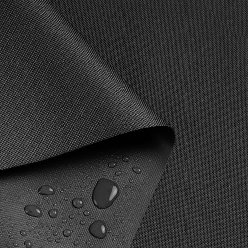 Waterproof Marine Canvas Fabric by The Yard 58" W 600D PVC Backing 8 Yards | 100% Waterproof, Polyester Fabric Upholstery Material, for Outdoor Indoor Marine Awning Tent Boat Furniture Cover, Black - color: Black, size: 8 Yards