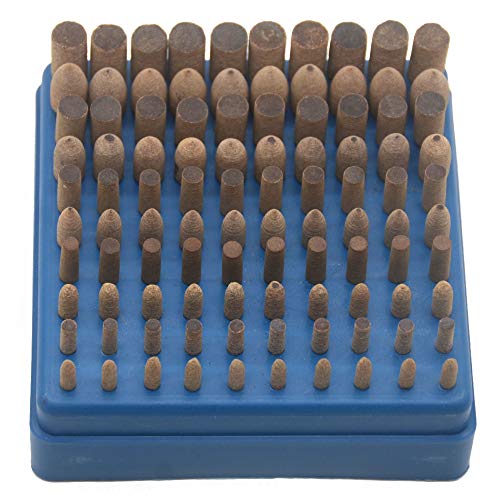 100pcs 1/8 Inch Shank (3mm) Cowhide Grinding Mandrel Mounted Grinding Polishing Accessories Attachment Comepatible with Rotary Tools