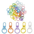 30Pcs Keychain Clip with Trigger Spring O Rings,Metal Swivel Snap Lobster Claw Keychain Round Carabiner Clips for DIY Keyrings Buckle Bags Purses Doll Pendant（UYSK-MK - color: Colorful-MK