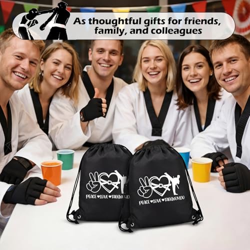 30 Pcs Taekwondo Martial Arts Party Favors Taekwondo Martial Arts Gifts Bags Bulk Karate Drawstring Backpacks for DIY Adults Sports Party Supplies - style: Taekwondo
