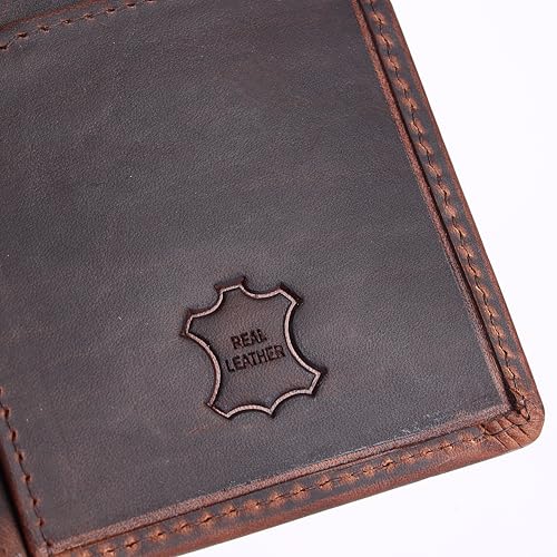 Trifold Wallet for Men – Full Grain Leather, Handcrafted RFID Blocking Wallet, Slim Trifold Design, Classic Men's Leather Wallet, Gift for Him - style: Trifold