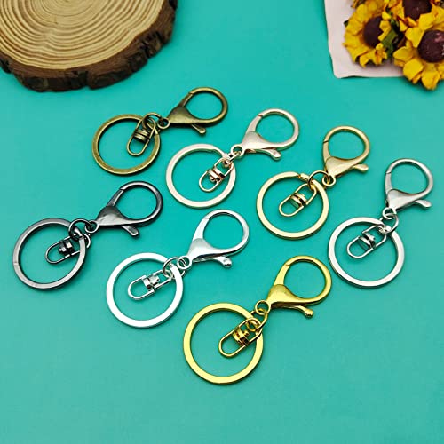 35pcs Lobster Claw Clasps Keychain for Jewelry Making,Metal Lobster Clasp Swivel Trigger Clips with Swivel Clasps Hook Clips for DIY Craft Jewelry Making(7 Colors) - color: Gold,Silver,18K Gold,White K,Bronze,Gun Black,Rose Gold