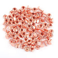 Rose Gold Tubular Double Cap Rivets - 10mm Metal Button Round Rapid Rivet Rivet Studs for Purse Handbags Shoes Belts Leather Craft(10mm Rose Gold 100pcs) | Metal Button Round Rapid Rivet, Rivet Studs, For Purse Handbags Shoes Belts, Leather Craft - color: