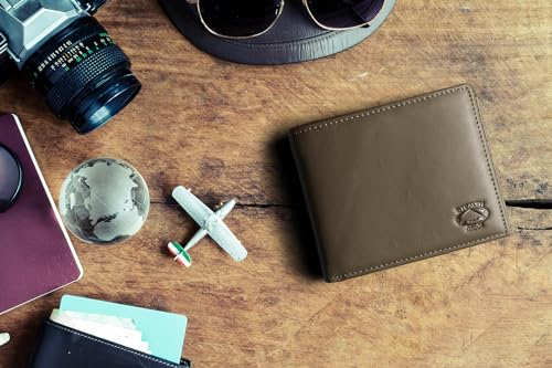 Stealth Mode Leather Bifold Wallet for Men With ID Window and RFID Blocking - color: Camo