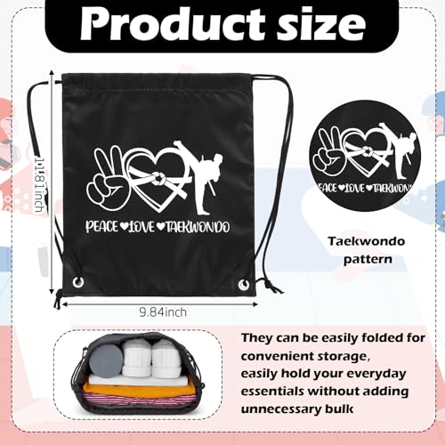 30 Pcs Taekwondo Martial Arts Party Favors Taekwondo Martial Arts Gifts Bags Bulk Karate Drawstring Backpacks for DIY Adults Sports Party Supplies - style: Taekwondo