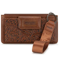 X Wrangler Western Wallet for Women Card Cases & Money Organizers Wristlet Wallet with Zipper Pocket - color: Brown