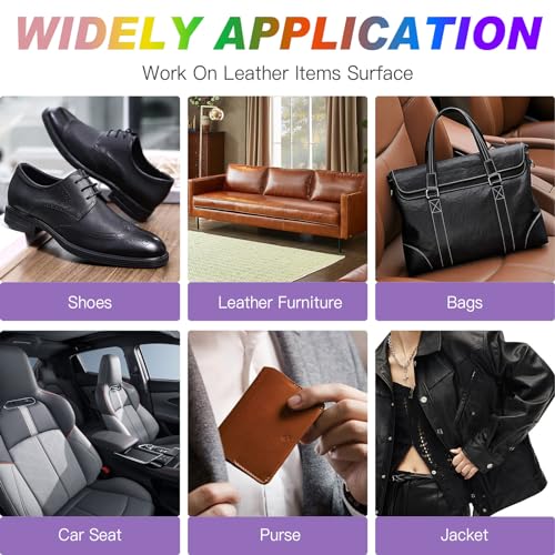 Leather Vinyl Repair Kit, 12 Colors Acrylic Leather Paint for Shoes, Sneakers, Leather Furniture, Bags, Car Seat, Wallets Leather Scratch Tear Repair Leather Care Set - color: 12 Color Acrylic Leather Paint