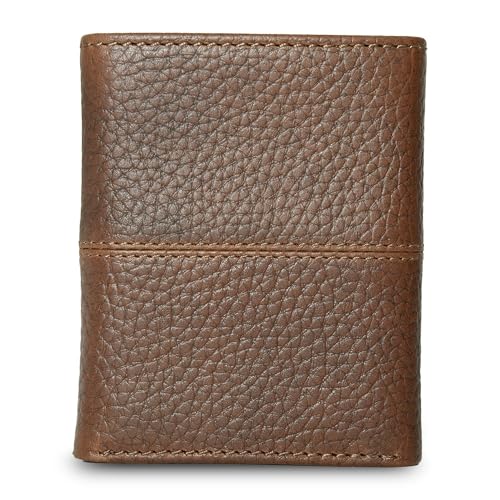 Eddie Bauer Men Signature Trifold Wallet - color: Rugged Leather - Tan
