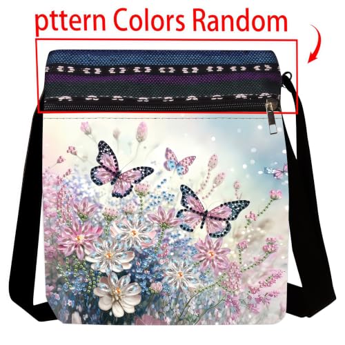 DDGYP Butterfly Purse Diamond Painting Crossbody Bag，1PC | Diamond Art Kits for Adults Women, PU Leather Art Bag, DIY Craft Kits for Adults, Ideal Gift for Handmade Lovers - color: Butterfly Flower 5