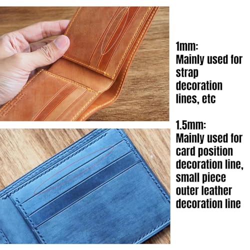 Stainless Steel Double Line Leather Edge Creaser, Leathercraft Marking Tool, 1mm - size: 1MM