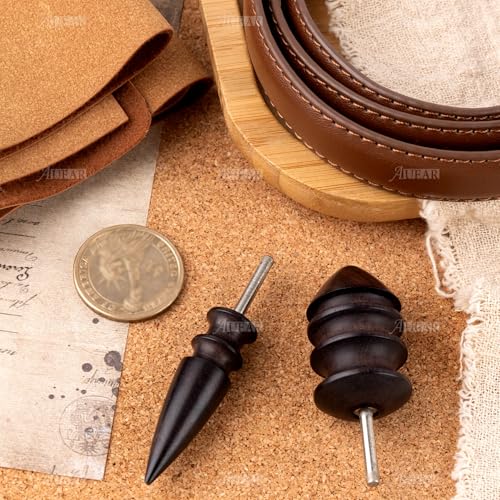 AUEAR, 2 Pack Leather Burnished Bits for Rotary Burnisher Tools PU Burnishing Tips Clean Edges of DIY Crafts Projects - color: Style a