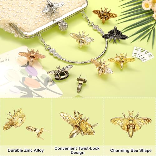 uxcell Bee Turn Lock Clasp, Zinc Alloy Closures Lock Fasteners Purse Twist Clip Clasp for Handbag Leather Bag Making - color: Gold