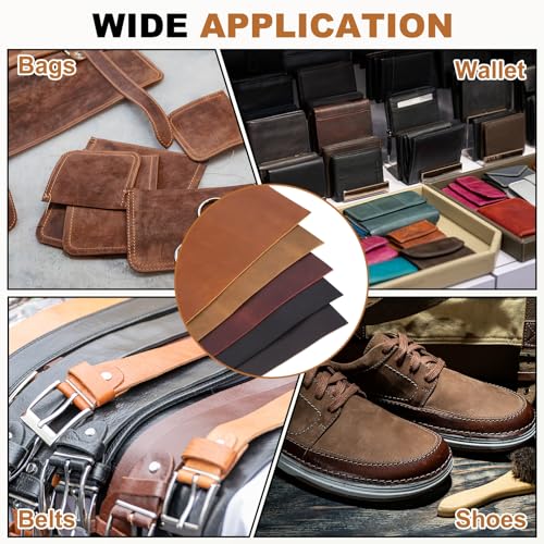 MECCANIXITY Genuine Leather Sheets, 15" x 15" 4-5 oz (1.8-2mm) Thick Full Grain Leather Sheet Tooling Precut for Carving Engraving Molding Embossing Stamping, Yellow Brown - color: Yellow Brown