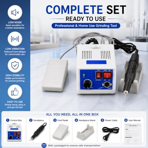 Marathon-III Micromotor Lab Jewelry Carving Sander Hand Kit | Suitable for micro carving, nail art, jewelry, and dentistry