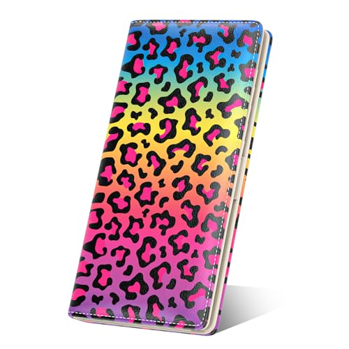 Nipichsha Womens Wallet, RFID Slim Wallet, Credit Card Holder Purse, Leather Bifold (Colorful Leopard Print) - color: Colorful Leopard Print