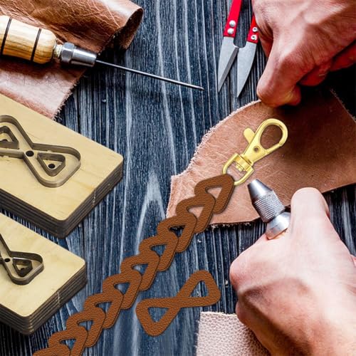 GLOBLELAND 2 Pcs Patchwork Leather Cutting Die Set Cutting Wooden Base Dies Leather Punch Die Cut Templates for Handmade DIY Craft Cloth - style: Patchwork