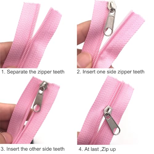 ECYC Ltd 50 Pieces #5 Zipper Sliders for Nylon Coil Zipper Repair, Metal Zipper Pull Replacement Slider Zipper Head for Sewing Tailor DIY Crafts Clothes Backpack Purses Bags Luggage, Mix Color - color: Mix Color