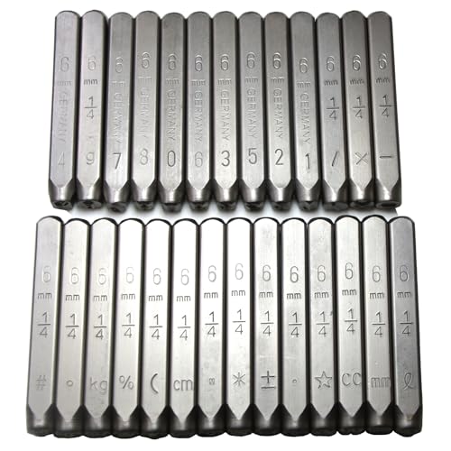 WKSTOOL 5/64 2mm Heavy Duty Carbon Steel Numbers Symbols Character Mark Code Hand Stamp Punch for Stamping Jewelry Sheet Metal Plate Mold Die Making - size: 2mm Number&Symbols