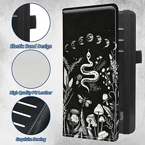 Checkbook Covers for Personal Checkbook Duplicate Checks RFID Blocking Checkbook Cover for Women Men with Elastic Strap Card Slots Pen Holder - Plants and Flowers - color: Plants and Flowers