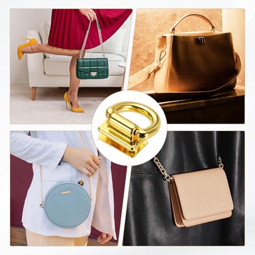 M METERXITY Metal Bag Connector, Purse Suspension Clasp with D Ring for Purse/DIY Crafts Hardware Accessories - color: Gold