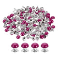 uxcell 100Set Leather Rivets Studs, 6mm/0.2" Purse Handbag Feet Mushroom Dome Round Metal Rivets Studs Screw Back for Leather Craft DIY Bag, Fuchsia - color: Fuchsia, size: 6mm