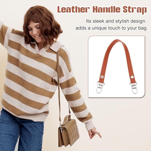PATIKIL Leather Purse Handle Strap, 2 Pcs 13 Inch Leather Purse Strap Replacement DIY Women Clutch Bag Handbag Top Handle Strap Repair Accessories, Brown - color: Brown, size: 13 Inch