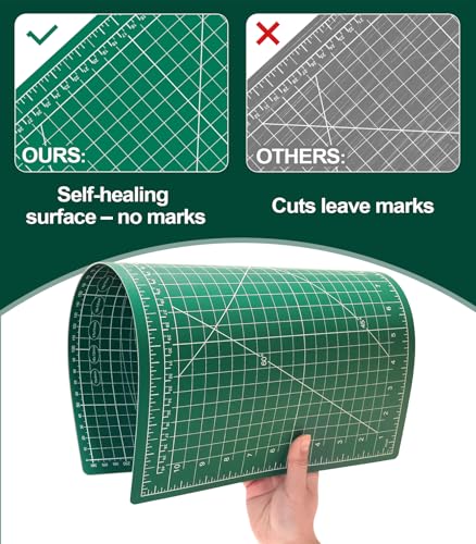 Self Healing Cutting Mat 3 Packs, 12×18 Inch Fabric Cutting Mats for Crafts, Double Sided Sewing Boards for Quilting Hobby Scrapbooking 5 Layers - style: 3 Pack
