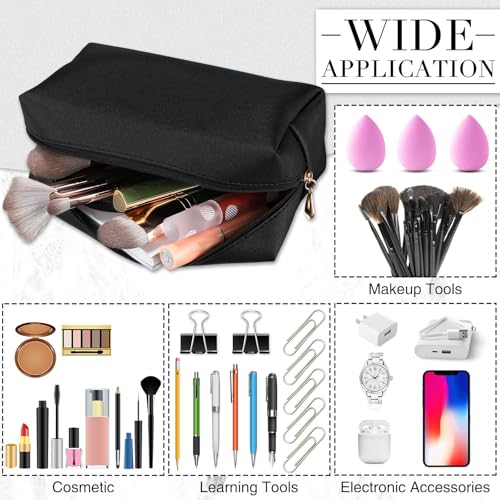 Sanwuta 9 Pcs Makeup Bags Bulk Toiletry Case,Black - color: Black