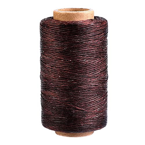 284Yards Leather Sewing Waxed Thread, 210D Upholstery Thread Heavy Duty | Waxed Thread for Bookbinding, Upholstery Thread Heavy Duty, Wax String for Leather Craft DIY/Bookbinding/Shoe Repairing - color: Dark Coffee