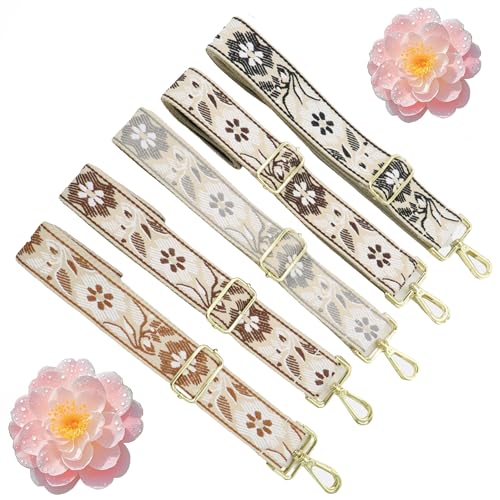 1.5" Wide Purse Strap Adjustable Replacement Gold Hardware Long Crossbody Bag Strap for Thick Shoulder Bags Canvas Handbags Straps - color: Gold Hardware-A-gary