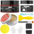 Leather Recoloring Balm Red, Mink Oil Leather Conditioner & Leather Filler Cream, Leather Repair Kit for Furniture,Vinyl Repair Kit Restore Couches, Car Seats, Purse, Scratch, Peeling, Burn Holes - color: Red Brown