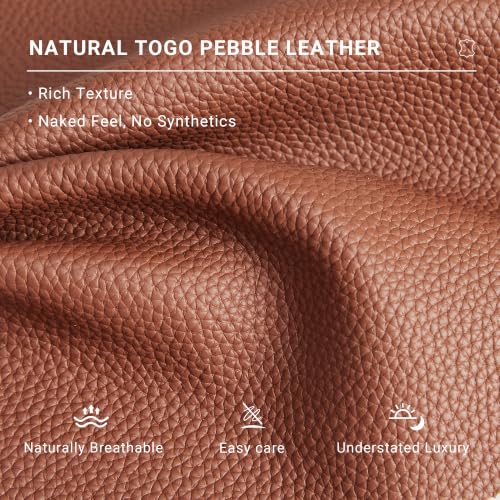 Genuine Leather Tote Bag for Women Minimalist Roomy Shoulder Purse - color: Brown