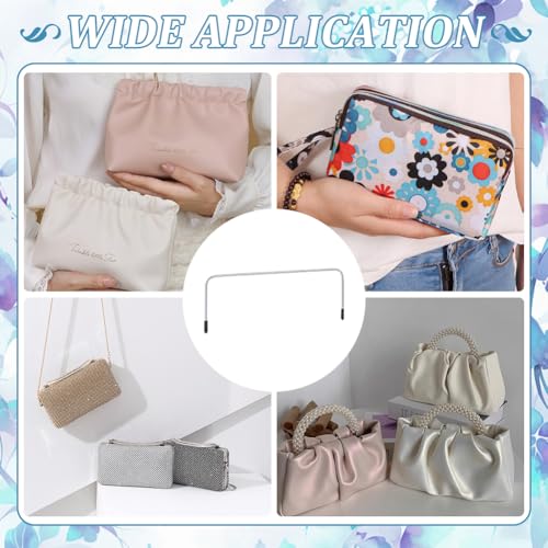CRAFTYMELODY 10Pcs Metal Internal Wire Frames Handbag Purse Frame Rectangle Internal Bag Frame Hardware for Lunch Bag Purse Backpack Wallet DIY Sewing and Crafting Making Supplies Platinum - size: 73x200x3mm