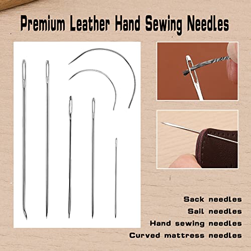 Waxed Thread 55 Yards, Leather Sewing Waxed Thread Dark Gray | Leather Sewing Waxed Thread with Hand Sewing Needles for Home Upholstery Carpet Leather Canvas Repair and Sewing - color: Dark Gray, size: 55Yard