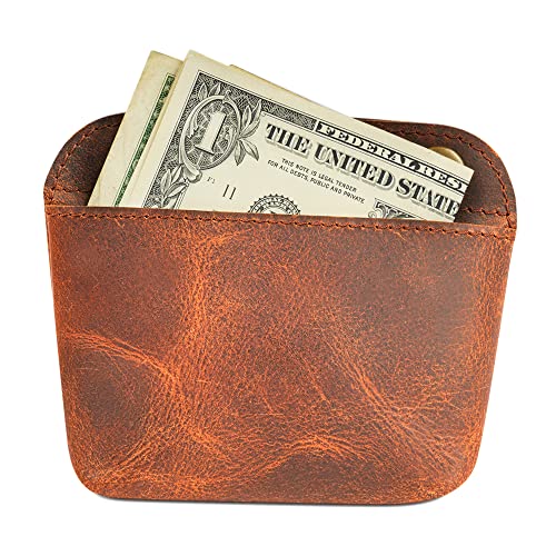 Leather Double Clasp Pouch Coin Purse Organizer | Full-grain leather, double-clasp closure, multipurpose storage & cards & cables, anti-fray stitching, travel use