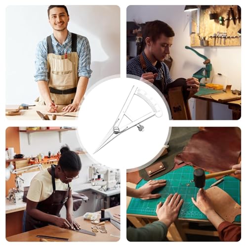 Leather Compass High Accuracy Adjustable DIY Marking Gauge - color: A