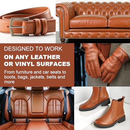 STARTSO WORLD Light Brown Leather Recoloring Balm, Leather Repair Kit for Furniture, Couches & Car Seats, Leather Paint, Leather Color Restorer, Leather Scratch Remover - color: Light Brown, size: Leather Recoloring Balm