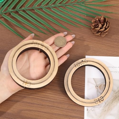 GLOBLELAND 2Pcs Round Circle Leather Cutting Dies Set 85mm/90mm Cutting Wooden Base Dies Punch Die Cut Templates for Handmade DIY Craft Leather Cloth - style: 2pcs