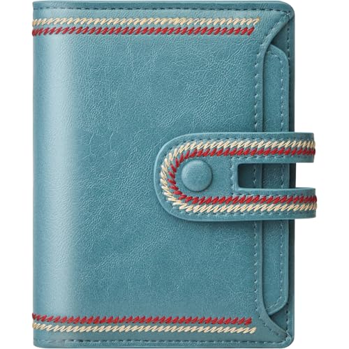 TFKGS Small Wallet for Women Vegan Leather RFID Blocking Bifold Compact Credit Card Holder with Zipper Coin Pocket Blue - color: 3-Blue