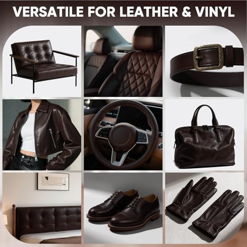Leather Recoloring Balm - Scratch Repair & Color Restore Kit for Faded Leather, Leather Couch & Car Seats - 12OZ Leather Restorer Balm for Furniture, Auto Interior, Vinyl, Accessories (Dark Brown) - color: Dark Brown, size: 12 OZ