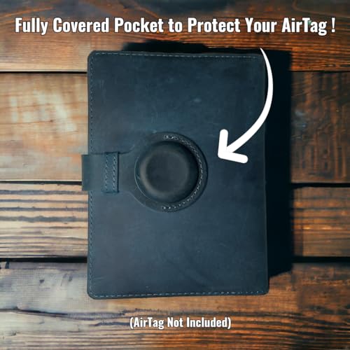 Genuine Leather AirTag and Moto Tag Passport Holder and Wallet for Men and Women RFID Blocking for Secure Traveling and Documentation Organizer (Blue) - color: Blue