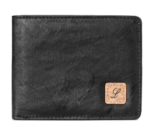Lanyani Minimalist Fabric Wallet Bifold RFID Blocking - color: B-Black