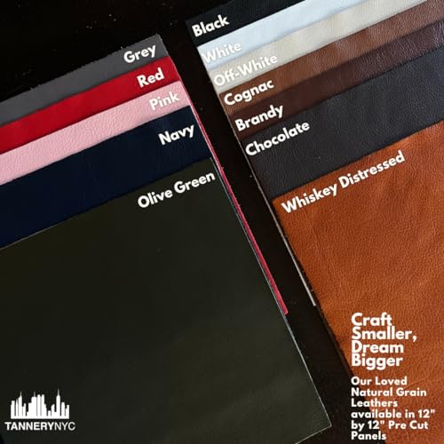 Natural Grain Cow Leathers: 12'' x 12'' Pre-Cut Leather Pieces (Olive, 1 Piece) - color: Olive, size: 1 Piece