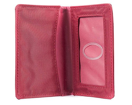 Big Skinny Card Case Slim Wallet, Holds Up to 16 Cards - color: Red
