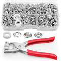 Vintrex 200Set Metal Snap Button Kit - Silver Hollow Snaps for Fabric with Fastener Pliers, 9.5mm Sewing Button Snaps for DIY Crafts, Clothing & Sewing Projects(803Pcs) - color: 9.5mm 200Set